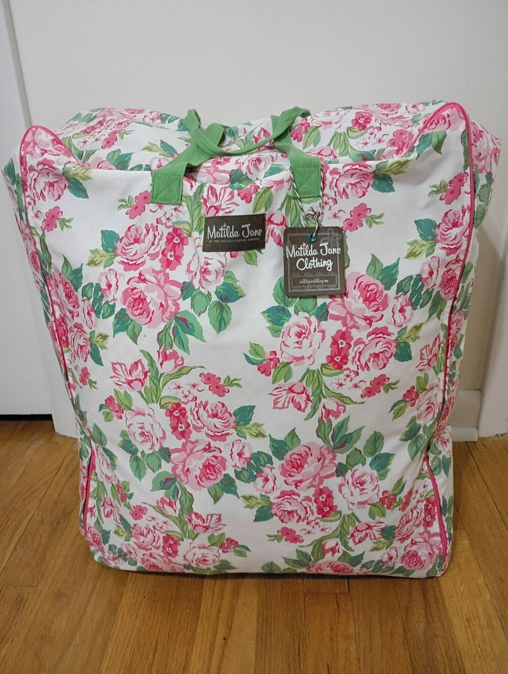 Matilda Jane Floral Pink Green Quilted Comforter Shams Pillow Set Full Queen NWT